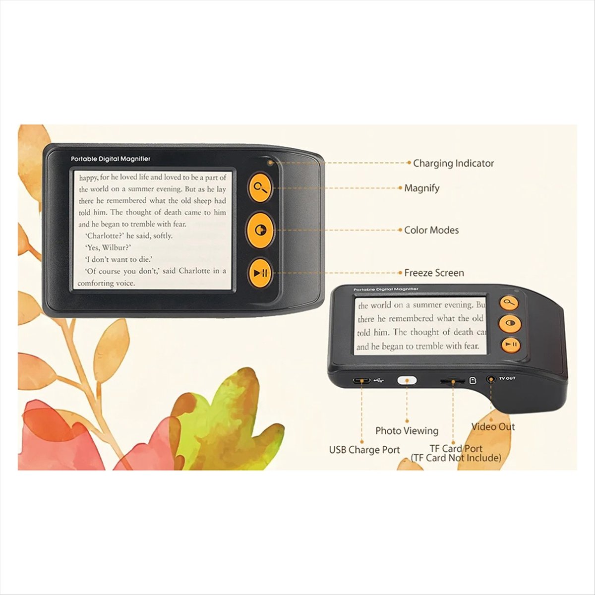 Digital Magnifier Reading - ABGN Digital Video Magnifier for Low