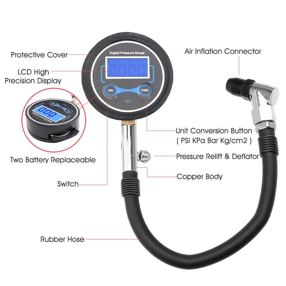0-200Psi Tire Pressure Gauge M - Electronics Quiz 评论和价格