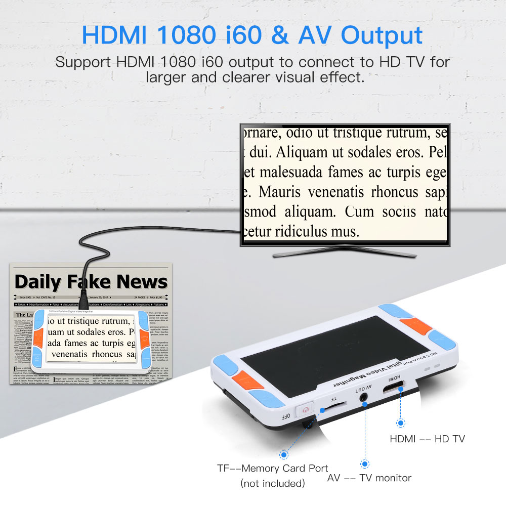 Eyoyo 5.0' Inch LCD 3-48X Port - Digital Magnifier Reading 评论和价格