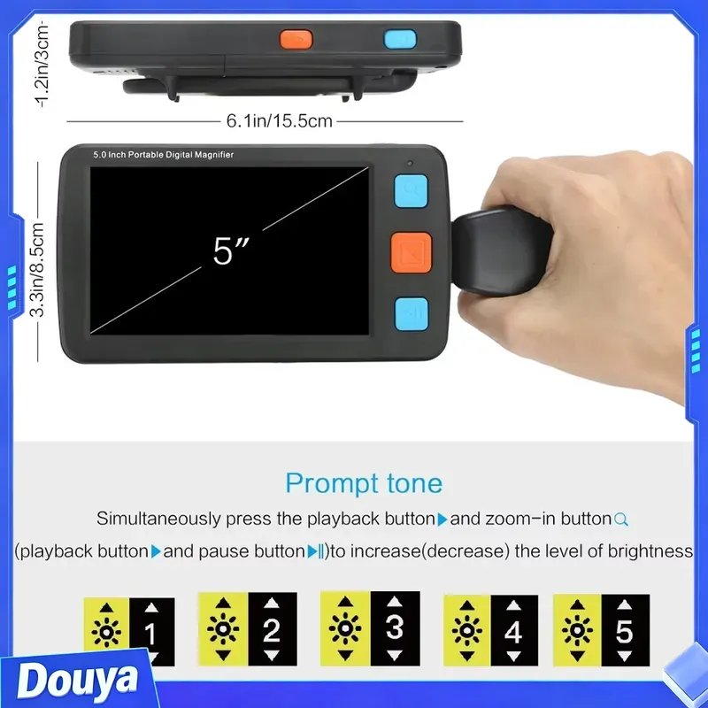 Hongda Portable Plastic 5 Inch - Digital Magnifier Reading 评论和价格